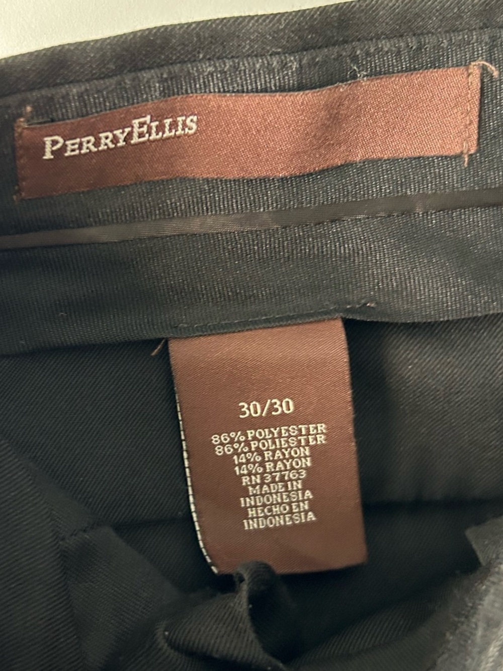 Perry Ellis Men’s Black Cuffed Leg Dress Pants Size 30/30 - NWOT - Picture 12 of 15